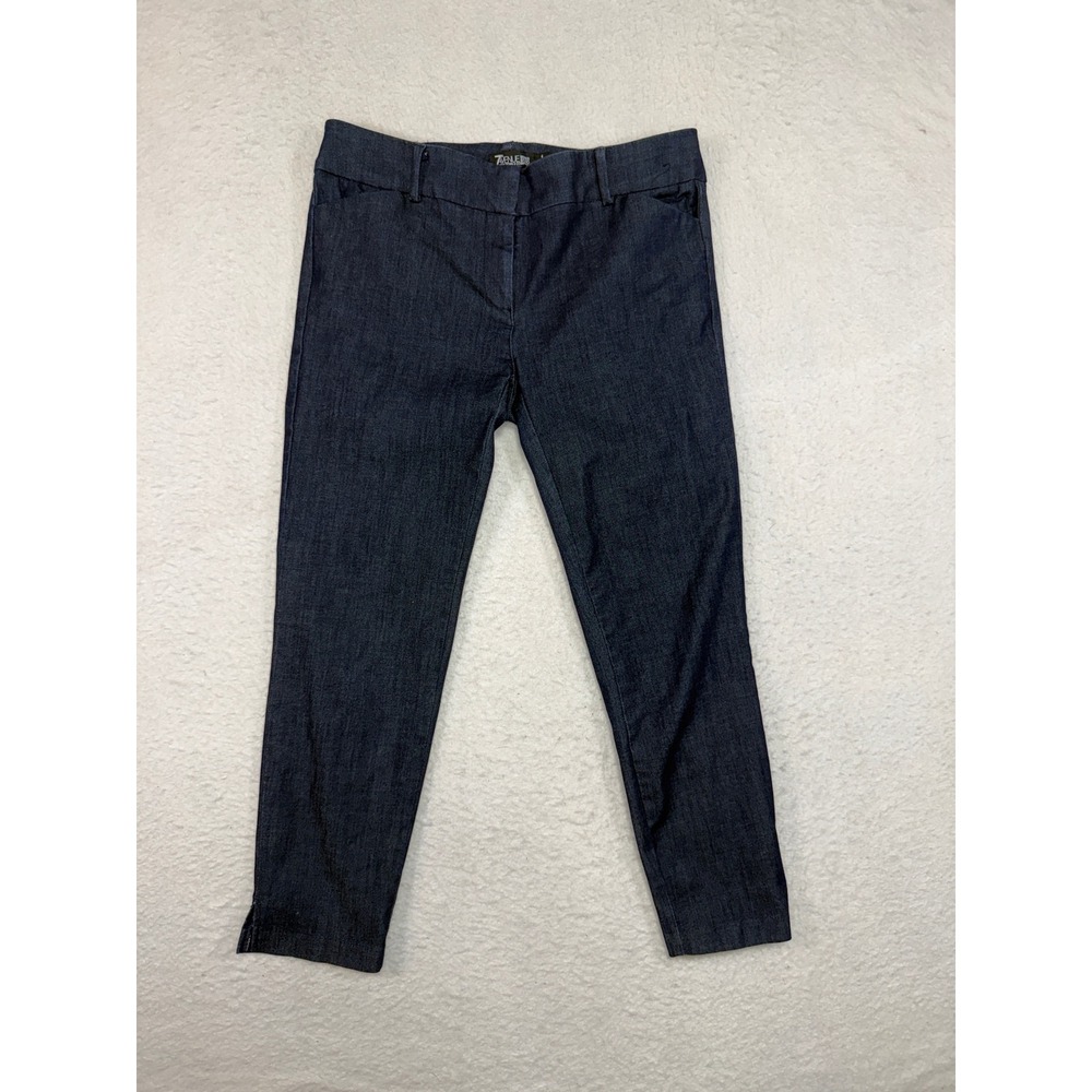 NY&Co 7th Avenue Design Studio Dark Wash Indigo Slim Leg Cropped Pants Size 4